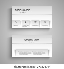 Modern white business card template
