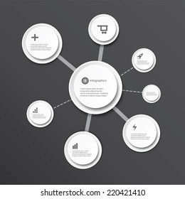 modern white clean Design template / can be used for infographics / numbered banners / cutout lines / graphic or website layout vector
