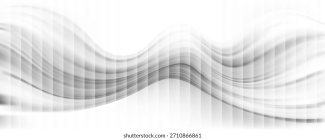 Modern white colored wavy gradient. Aesthetic ribbed fractal glass effect in color of 2026. Futuristic distortion. Ribbed glass blur template. Vector illustration