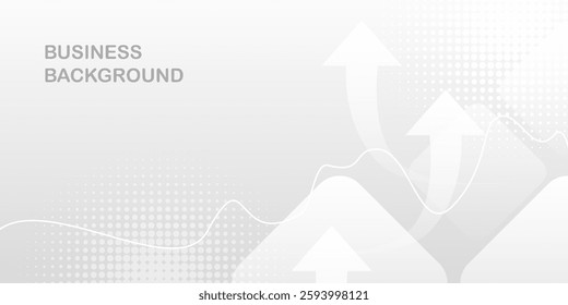 Modern white creative economy investment report chart arrow up illustration background	
