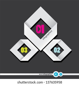 Modern White Design template / can be used for infographics / numbered banners / graphic or website layout vector
