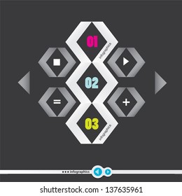 Modern White Design template / can be used for infographics / numbered banners / graphic or website layout vector