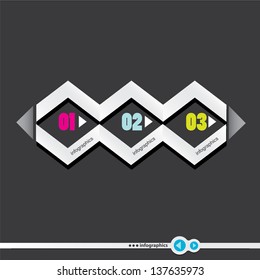 Modern White Design template / can be used for infographics / numbered banners / graphic or website layout vector
