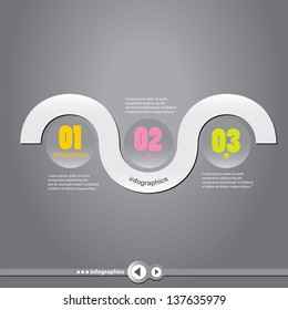 Modern White Design template / can be used for infographics / numbered banners / graphic or website layout vector