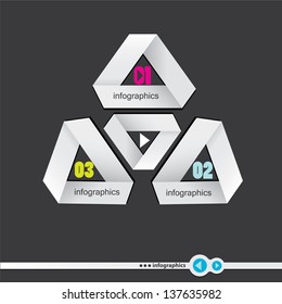 Modern White Design template / can be used for infographics / numbered banners / graphic or website layout vector
