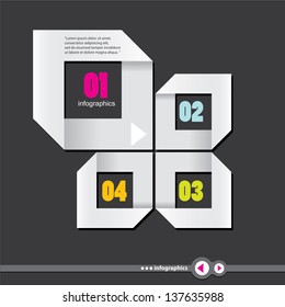 Modern White Design template / can be used for infographics / numbered banners / graphic or website layout vector