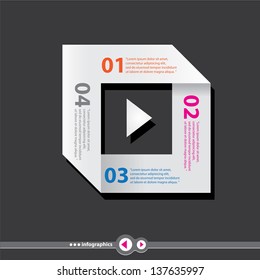 Modern White Design template / can be used for infographics / numbered banners / graphic or website layout vector