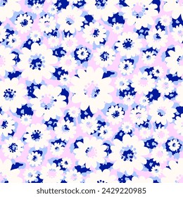 Modern white flower seamless pattern design with abstract collage leopard skin textured pink background