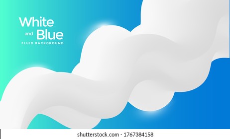 Modernes White Fluid Wave Poster. 3D-Fließarmband, weiche Form. Helles, flüssiges Hintergrunddesign. Vektorgrafik