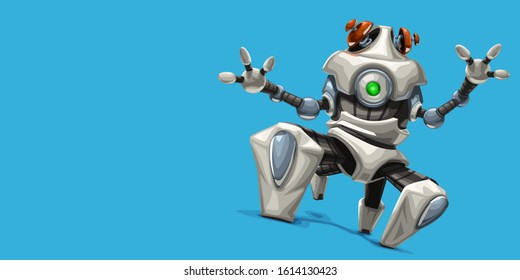 modern white four leg robot