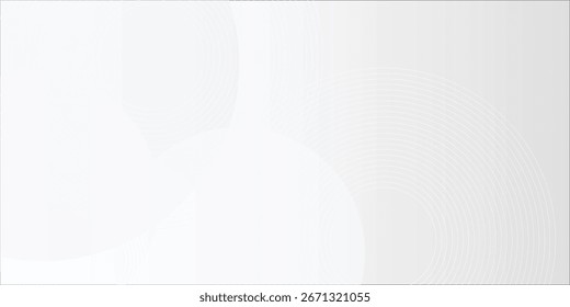 Modern white geometric abstract background overlap layer on bright space with lines effect decoration. Modern graphic design element circles style concept for banner.Eps 10