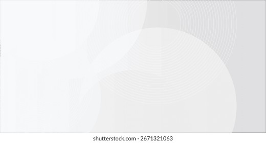 Modern white geometric abstract background overlap layer on bright space with lines effect decoration. Modern graphic design element circles style concept for banner.Eps 10