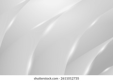 Modern White Geometric Background With Glowing Light. Banner. Vector Illustration. Abstract Business Wallpaper