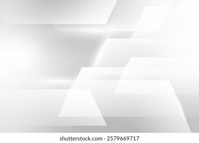 Modern White Geometric Background. Technology Banner. Vector Illustration. Abstract Business Wallpaper