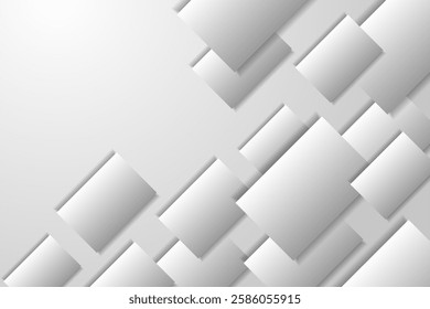 Modern White Geometric Background. Technology Banner. Vector Illustration. Abstract Business Wallpaper