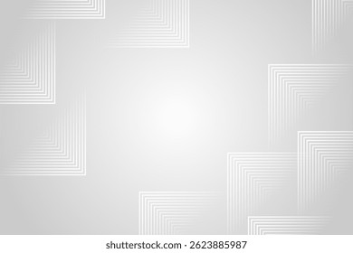 Modern White Geometric Line Background. Technology Banner. Vector Illustration. Abstract Business Wallpaper