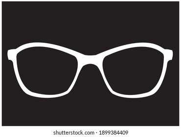 Modern white glasses simple vector