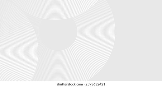 Modern white glowing geometric lines on gray background. Modern shiny blue circle lines pattern design modern simple abstract