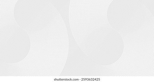 Modern white glowing geometric lines on gray background. Modern shiny blue circle lines pattern design