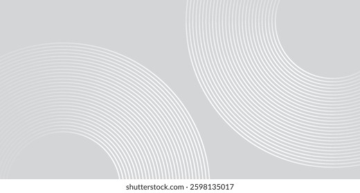 Modern white glowing geometric lines on gray background. Futuristic technology concept. Suit for cover poster abstract modern simple