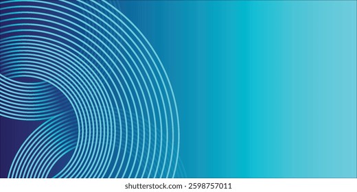 Modern white glowing geometric lines on blue background for banner