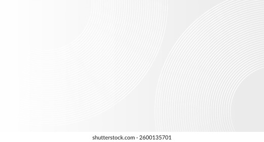 Modern white glowing geometric lines on gray background. Modern shiny blue circle lines pattern abstract simple modern design abstract