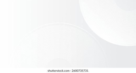 Modern white glowing geometric lines on gray background. Modern shiny blue circle abstract simple design