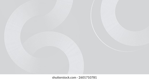 Modern white glowing geometric lines on gray background. Futuristic technology concept. Suit for cover poster abstract