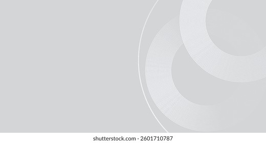 Modern white glowing geometric lines on gray background. Futuristic technology concept. Suit for cover poster abstract