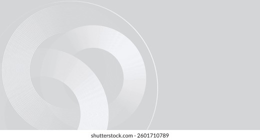 Modern white glowing geometric lines on gray background. Futuristic technology concept. Suit for cover poster abstract