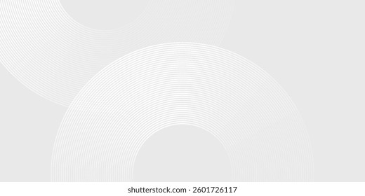 Modern white glowing geometric lines on gray background. Modern shiny blue circle lines pattern. Futuristic technology concept abstract modern
