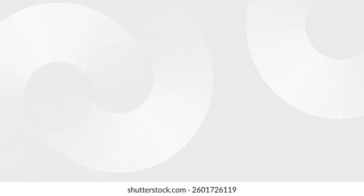 Modern white glowing geometric lines on gray background. Modern shiny blue circle lines pattern. Futuristic technology concept abstract modern art simple
