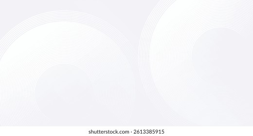 Modern white glowing geometric lines on gray background. Modern shiny blue circle abstract