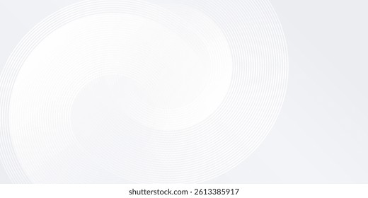 Modern white glowing geometric lines on gray background. Modern shiny blue circle abstract simple design