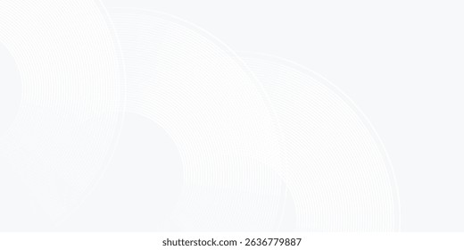 Modern white glowing geometric lines on gray background. Modern shiny blue circle lines pattern abstract modern design