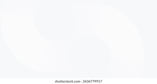 Modern white glowing geometric lines on gray background. Modern shiny blue circle lines pattern abstract modern