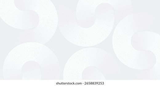 Líneas geométricas brillantes blancas modernas sobre fondo gris. Ilustración de diseño moderno abstracto azul brillante moderno