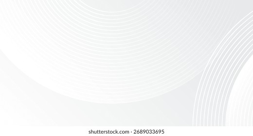 Modern white glowing geometric lines on gray background art