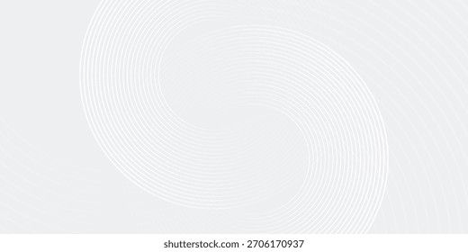 Líneas geométricas brillantes blancas modernas sobre fondo gris. Abstractas patrón de líneas circulares azules brillantes. Arte de diseño Bueno