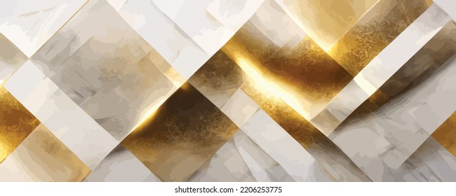 Fondo abstracto moderno en blanco y oro. Geometría abstracta