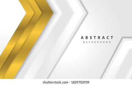 Modern White gold background vector with arrow layer.
