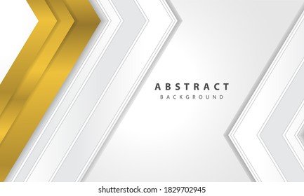 Modern White gold background vector with arrow layer.