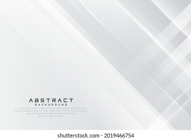 Modern white gray abstract background creative design. Trendy simple banner template graphic concept. Shiny grey geometry texture element. Suit for poster, cover, banner, flyer, brochure