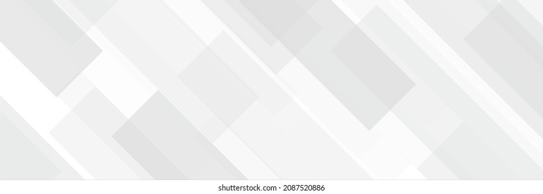 Modern white gray abstract web banner background creative design with stripe lines and minimal geometric shapes. Vector abstract graphic design banner pattern background template.