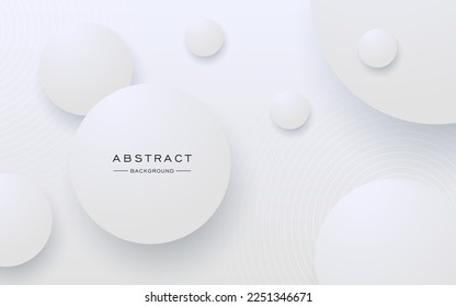 modernes weißes, graues kreishaltiges Ball im 3D-Stil, papierschneider Hintergrund. eps10 Vektor