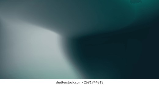 Gradiente borroso verde blanco moderno en fondo granulado oscuro, punto de luz brillante, espacio de copia