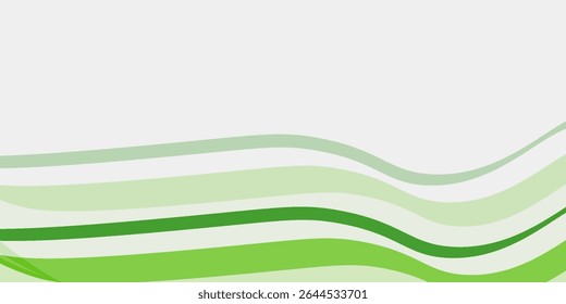 Modern white and Green wave wide background banner simple abstract art modern