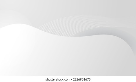 Fondo abstracto moderno en blanco y gris. Resumen de la forma geométrica fondo gris blanco con luz y sombra 3D en capas para el diseño de presentación.