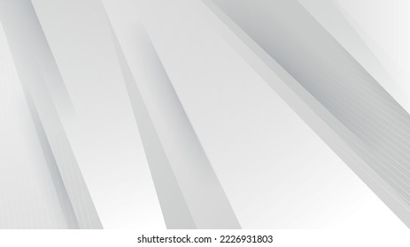 Fondo abstracto moderno en blanco y gris. Resumen de la forma geométrica fondo gris blanco con luz y sombra 3D en capas para el diseño de presentación.