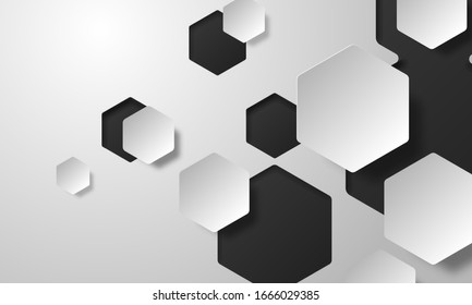 modern white hexagon abstract background